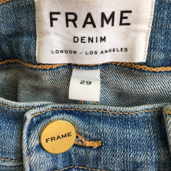 FRAME Denim 5 Pocket Overturn Wash Heritage Le Sylvie Slender Straight Jeans - Picture 2 of 12